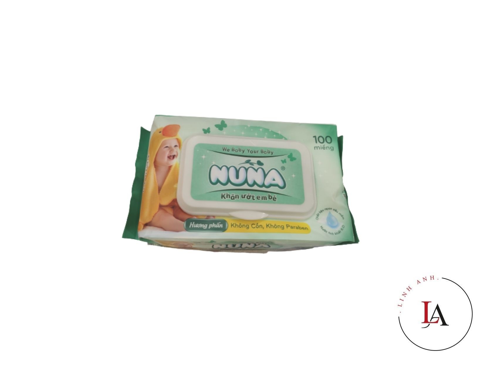 Giấy ướt Nuna 100 tờ hương phấn